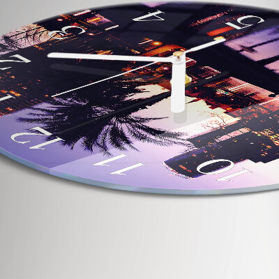 Horloge ronde Palmiers de Floride
