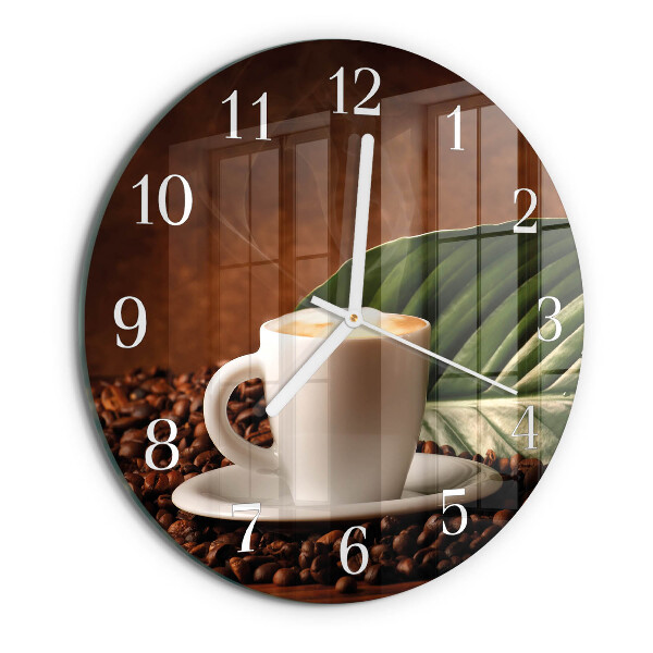 Horloge ronde Une tasse de café