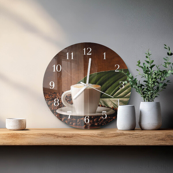 Horloge ronde Une tasse de café