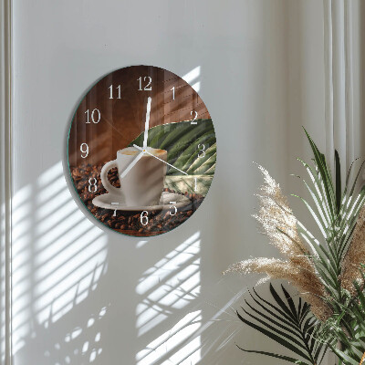 Horloge ronde Une tasse de café