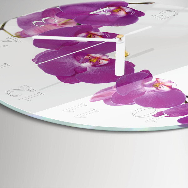 Horloge ronde Orchidée