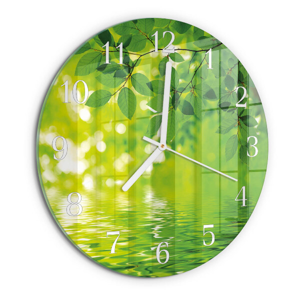 Horloge ronde Feuilles