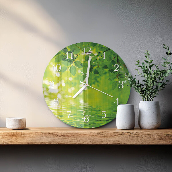Horloge ronde Feuilles