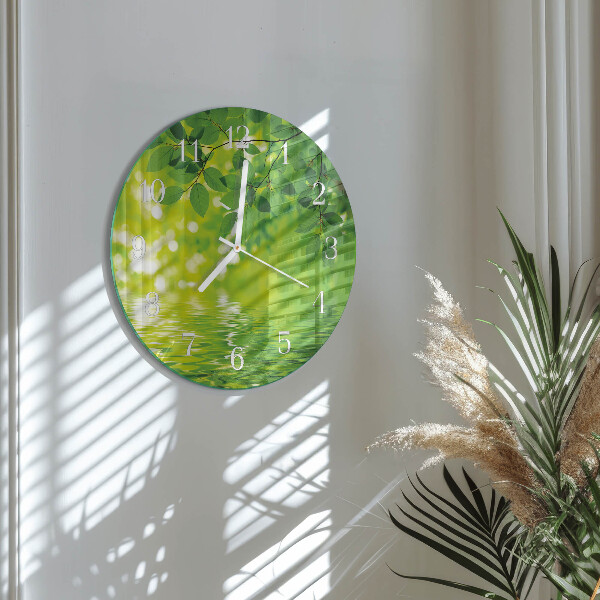 Horloge ronde Feuilles