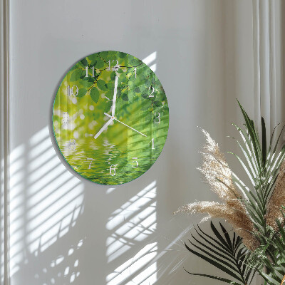 Horloge ronde Feuilles