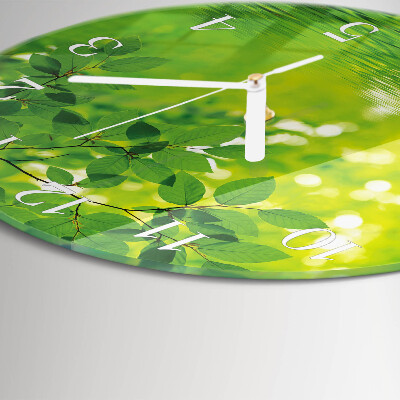 Horloge ronde Feuilles
