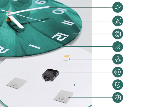 Horloge ronde Feuilles