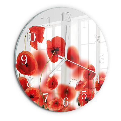 Horloge ronde Coquelicots
