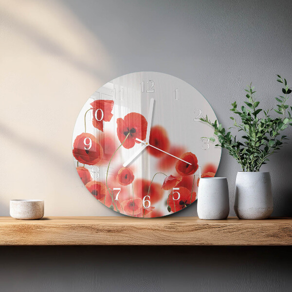 Horloge ronde Coquelicots