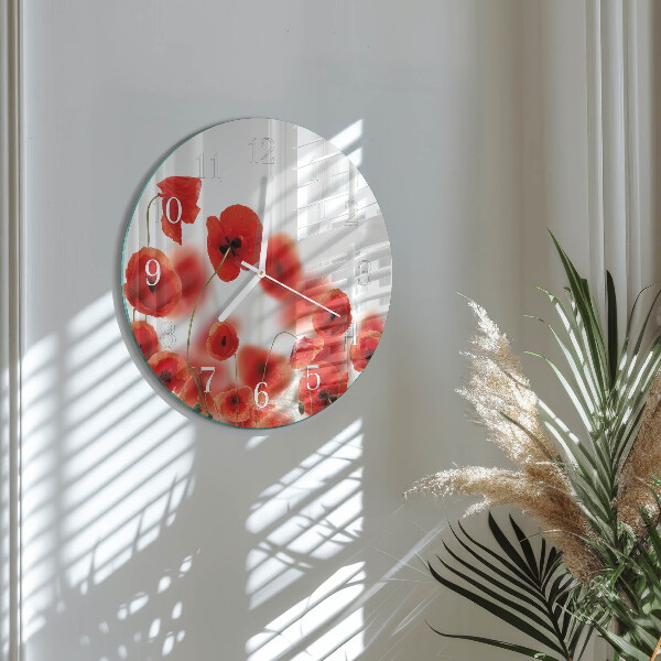 Horloge ronde Coquelicots