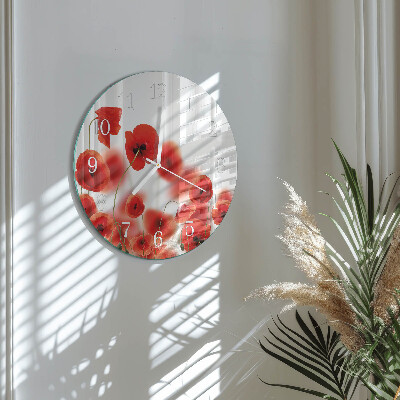 Horloge ronde Coquelicots