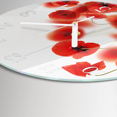 Horloge ronde Coquelicots