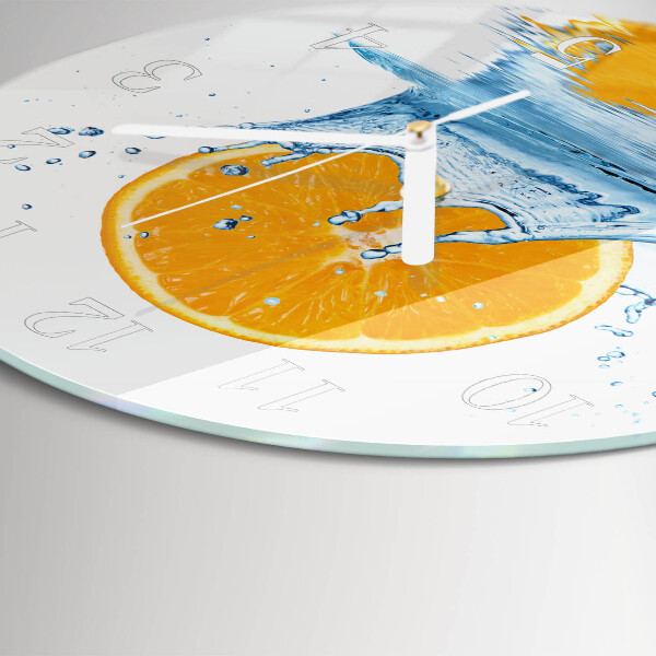 Horloge ronde Eau orange
