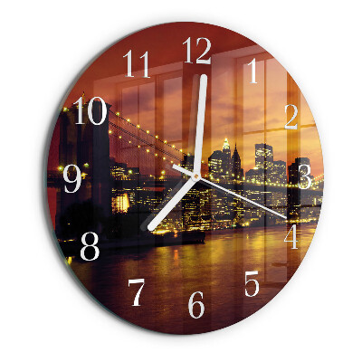 Horloge ronde Pont horizontal