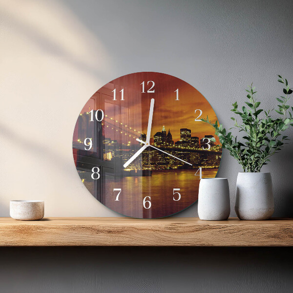 Horloge ronde Pont horizontal