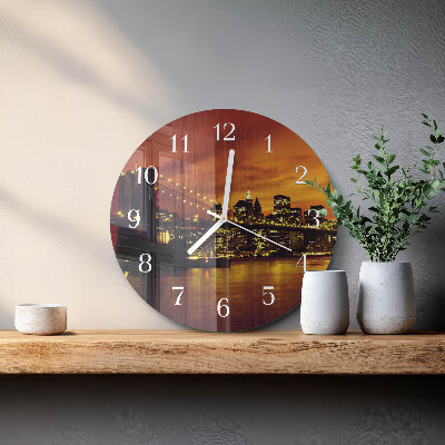 Horloge ronde Pont horizontal
