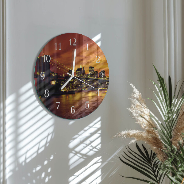 Horloge ronde Pont horizontal