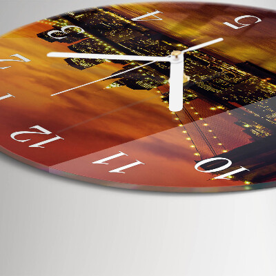 Horloge ronde Pont horizontal