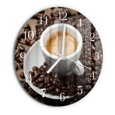 Horloge ronde Une tasse de café