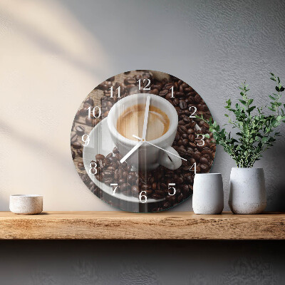 Horloge ronde Une tasse de café
