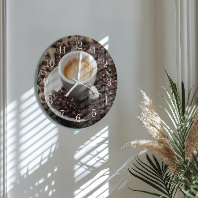 Horloge ronde Une tasse de café