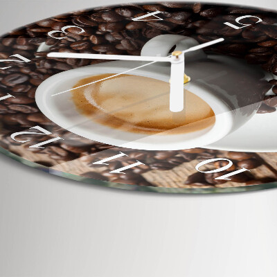 Horloge ronde Une tasse de café