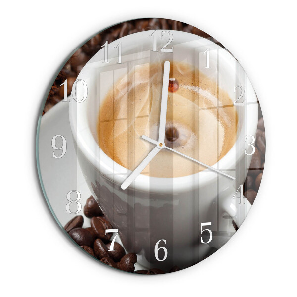 Horloge ronde Une tasse de café