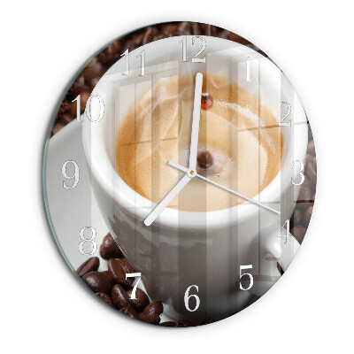 Horloge ronde Une tasse de café