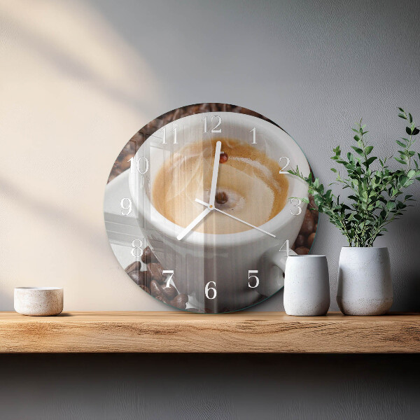 Horloge ronde Une tasse de café
