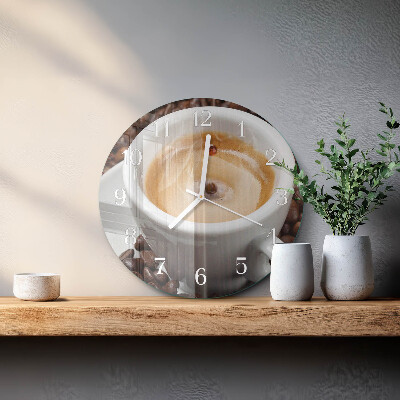 Horloge ronde Une tasse de café