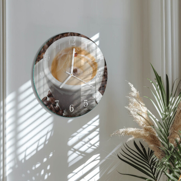 Horloge ronde Une tasse de café