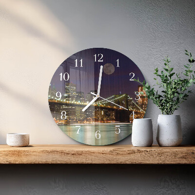 Horloge ronde Pont horizontal