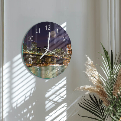 Horloge ronde Pont horizontal