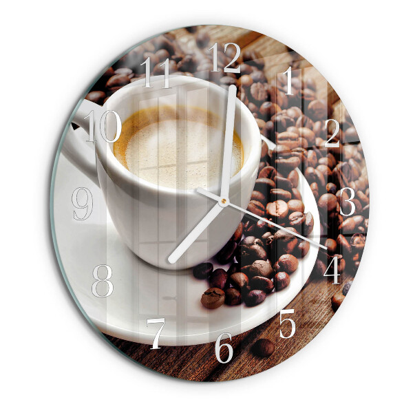 Horloge ronde Une tasse de café