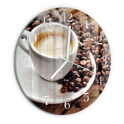 Horloge ronde Une tasse de café