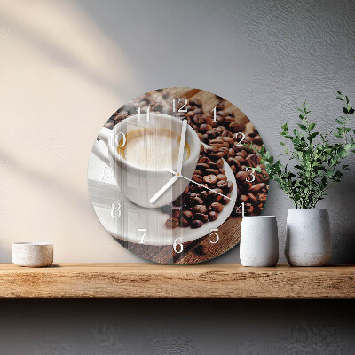 Horloge ronde Une tasse de café