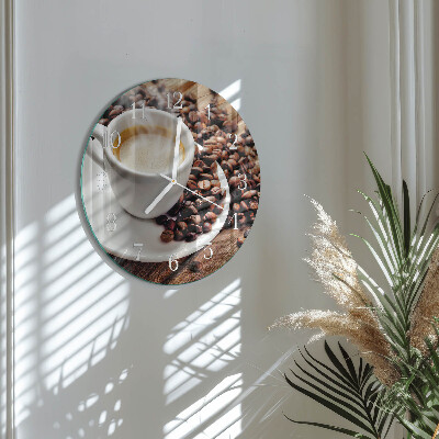 Horloge ronde Une tasse de café