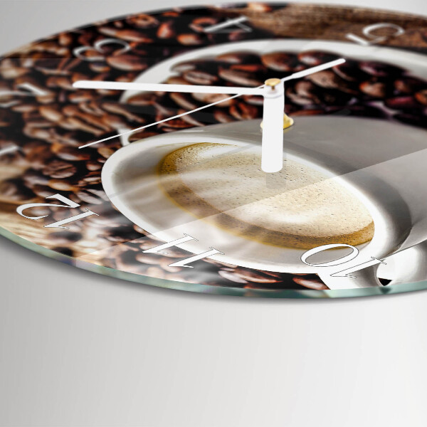 Horloge ronde Une tasse de café