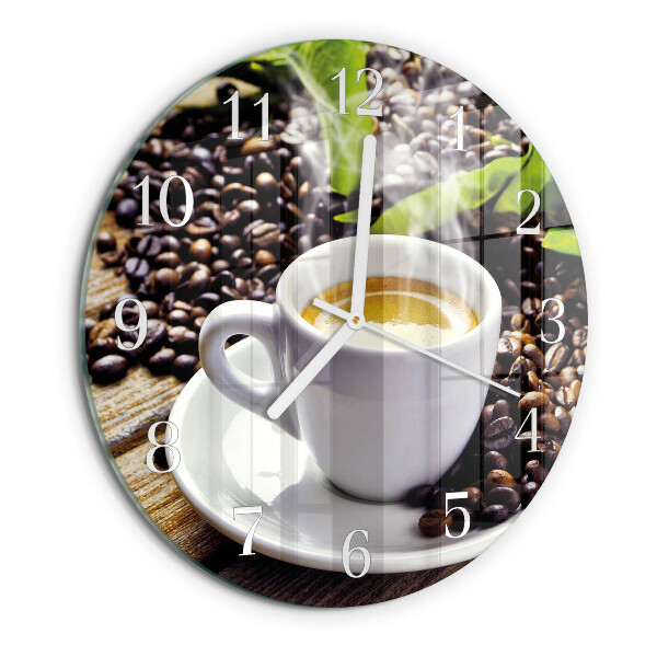 Horloge ronde Une tasse de café