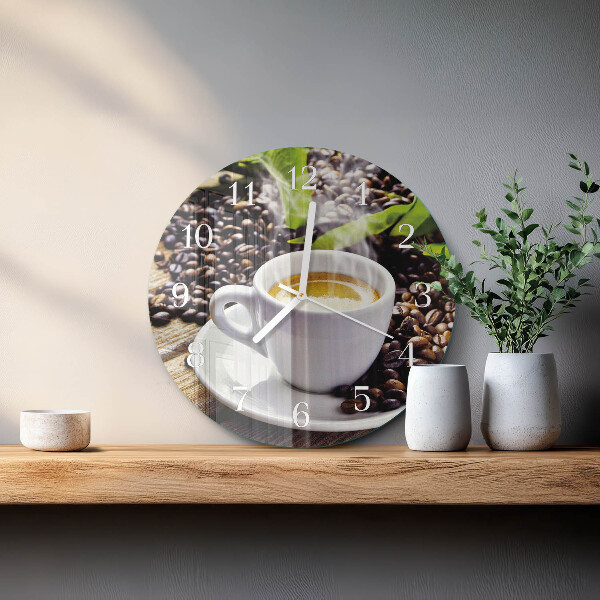 Horloge ronde Une tasse de café