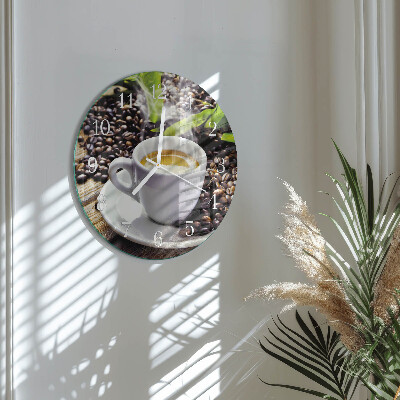 Horloge ronde Une tasse de café