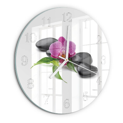 Horloge ronde Orchidée