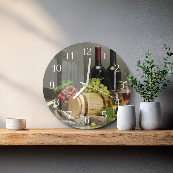 Horloge ronde Raisins pour le vin
