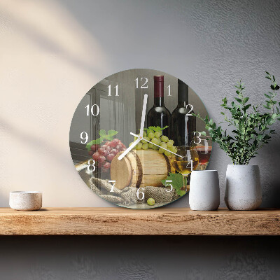 Horloge ronde Raisins pour le vin