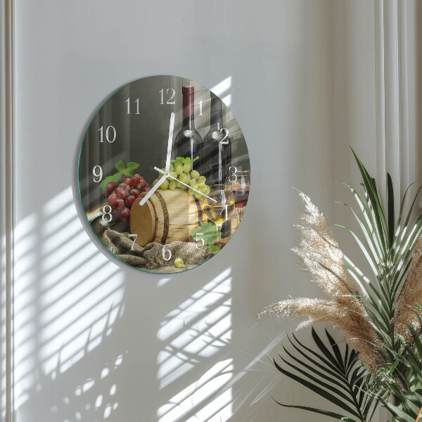 Horloge ronde Raisins pour le vin