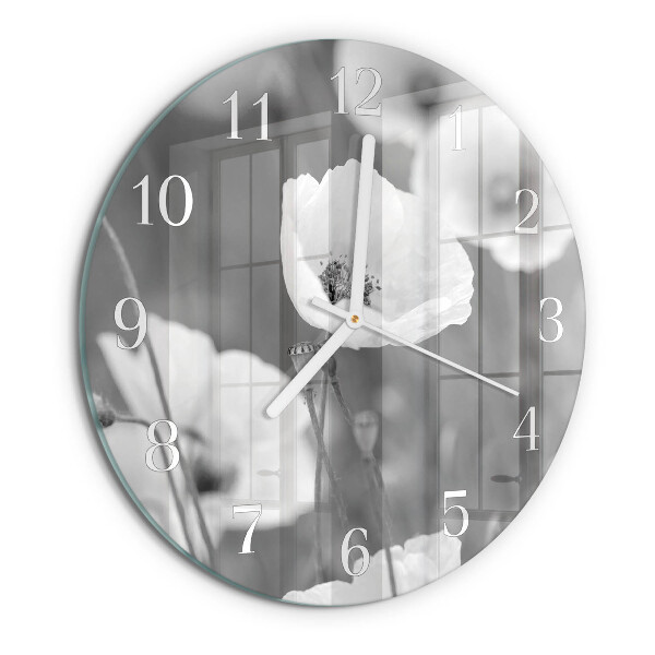 Horloge ronde Coquelicots