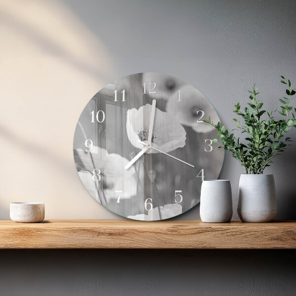 Horloge ronde Coquelicots
