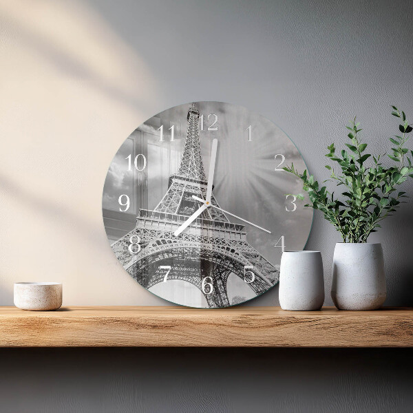 Horloge ronde Tour Eiffel Paris