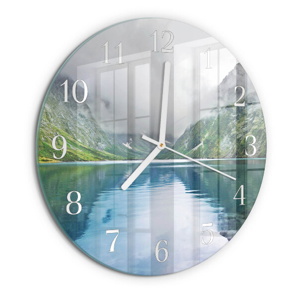 Horloge ronde Lac de montagne
