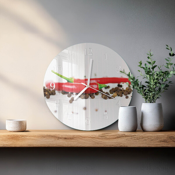 Horloge ronde grains de poivre